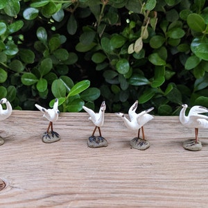 Mudmans, Miniature mud man figurine, 5 Cranes for bonsai