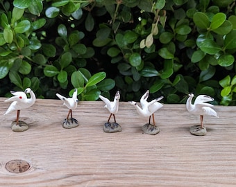 Mudmans, Miniature mud man figurine, 5 Cranes for bonsai