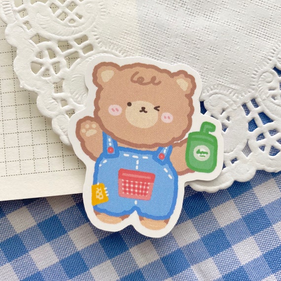 Cute Bear Vinyl Sticker Aesthetic Laptop Decal Die Cut Etsy