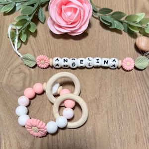 Girl Personalized Pacifier holder | holder pacifier | chain for pacifier | baby shower gifts | personalized gift | baby gifts | Girl gifts