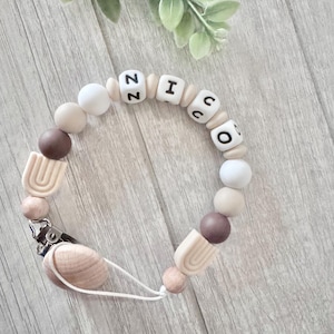 Neutral Personalized| Pacifier holder | holder pacifier | chain for pacifier | baby shower gifts | personalized gift | baby gifts | gifts