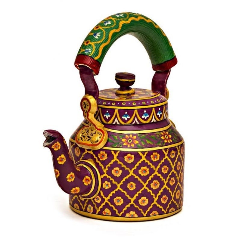 Sitabo - Hand Painted Chai Kettle Teapot in Pink & White