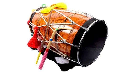Buy Punjab Bhangra Dhol Indian Wedding Mango Wood Musical