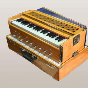 Armonio portátil de 9 tapones, armonio de madera hecho a mano de 3,5 octavas con bolsa, producto de calidad de exportación de instrumentos indios (hecho en INDIA)