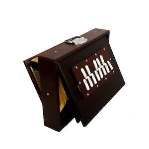 Dark Brown Shruti Box Large Size (15" X 10" X 3") Inches 440Hz & 432Hz Sur Peti With foam Bag, Bhajan , Kirtan, Yoga ,Chant (Made in India)