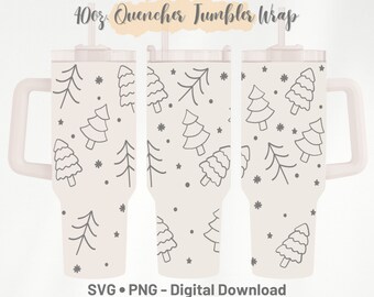 Christmas Tree Tumbler Wrap Template: 40oz Quencher SVG PNG  Cricut Design (Digital Download)