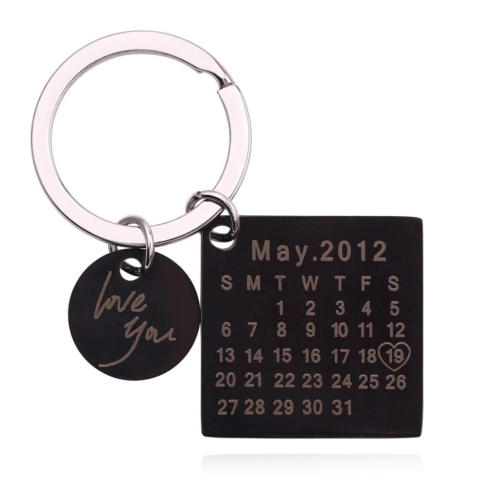Personalized Calendar Keychain Custom Calendar Key chain Etsy