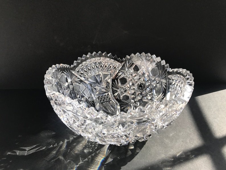 American Brilliant Cut Crystal Bowl Etsy