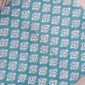 Blue Print Beautiful Hand Block Printed Salmon Fabric, Cotton Fabric, Indian Fabric, fabric by yard, Block Printed Cotton women&#39;s clothing