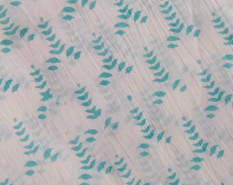 Bloemenprint blokprint stof 100% katoen Indiase stof, met de hand bedrukte natuurlijke plantaardige kleurstof Zachte katoenen vrouw jurk stof op maat gesneden