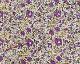 Handloom Linen Fabric-Hand block print-Indian Pure Linen Fabric-best for Upholstery, cushion cover, sofa/chair cover, Curtains, Home Decor