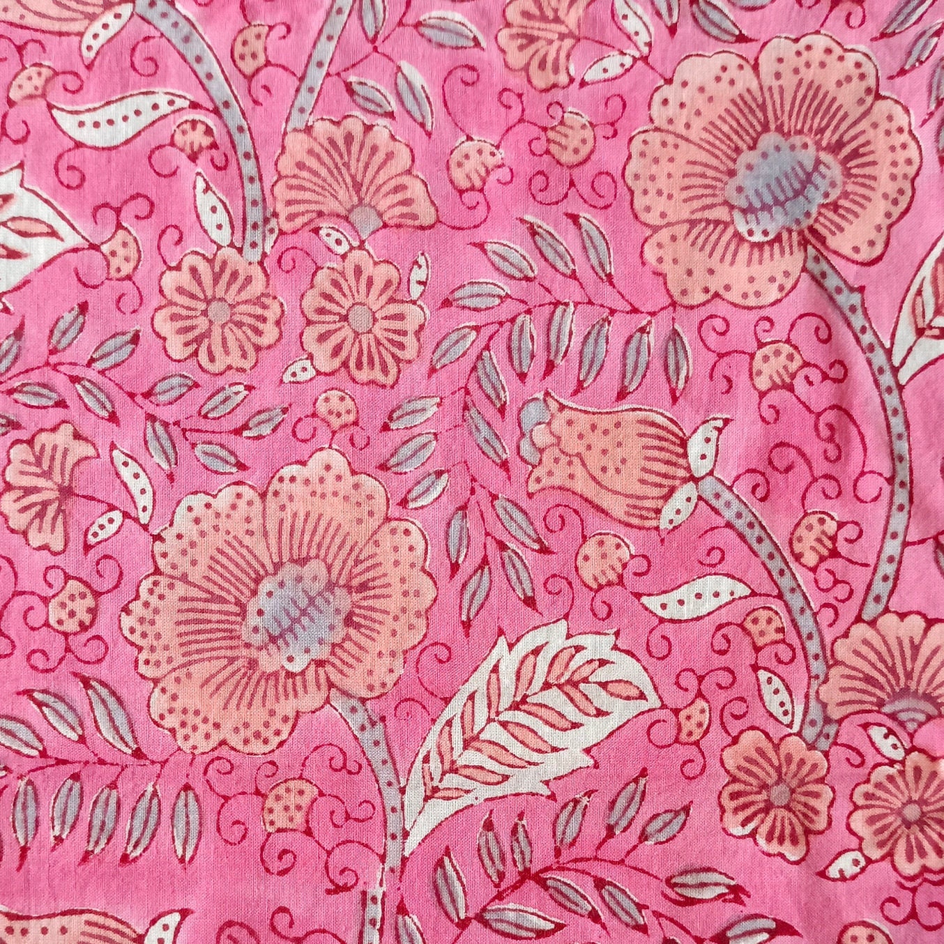 Cotton Voile With Pink Flowers - Etsy