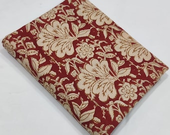 Indian Hand Block Printed Cotton Fabric, Handmade Indian Fabric, Soft Cotton by the yard Fabric for Quilting, Cushion cover, Curtains, Gift