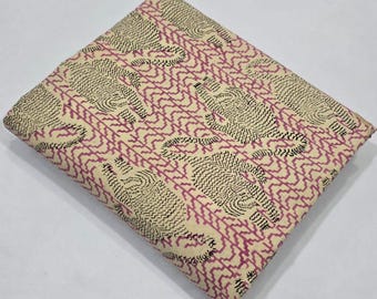 Indian Block Print-Indian cotton-Hand stamped printing-by the yard-Indian Fabric-Peace Block Print Fabric-sewing, quilting, Cushion fabric