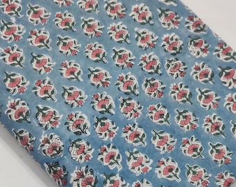 Cultural Block Print Cotton Fabric | Handmade floral print cotton fabric | fabric buy yards | Artisan-Made for Apparel and Accessories, Gift