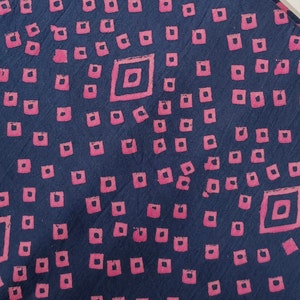 Indian Bandhani Fabric Blue and Pink Rajasthani Bandhej Cotton Fabric Tie Dye Fabric indian soft voile Fabric Sewing, dress Making Fabric
