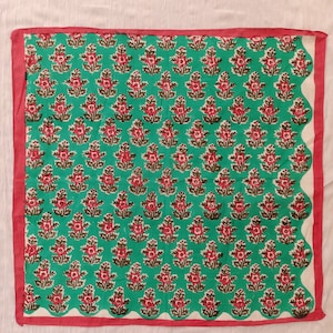 Best Seller Indian Bandana/Block Print/ Handmade/Hand Block Print Scarf/Natural Dyed Color/Organic Color/Organic Cotton Gauze/Gift for Women