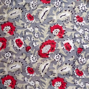 Indian Hand Block Printed Soft Fabric-Floral Print Fabric Cotton-Light Weight 100% Cotton Jaipuri Print Fabric-Craft Fabric By the Yard