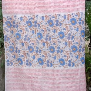 Handbedrukte strandsarong | Indiase katoenen damessjaals, pareo | Strandomslagpareo, lange sjaal, grote sarong | strandkleding | Cadeau vriendin