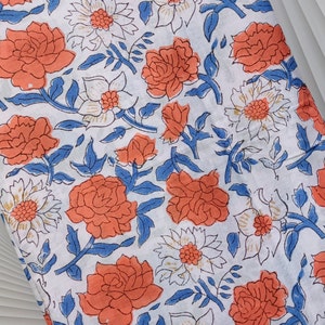 Block Printed Fabric, Cotton Fabric by the yard - quilting fabric - Soft Cotton for Dressmaking - Nursery - Quilting Crafting Black & White&quot;