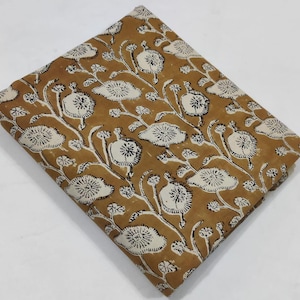 Block Printed Cotton Fabric, Hand Printed Indian Fabric, Soft Cotton by the yard Fabric in Black and Beige Base, fabric for summer dress
