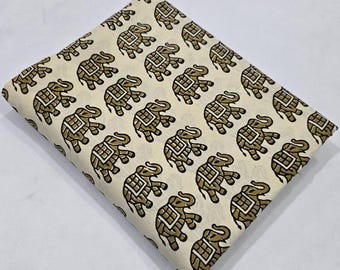Traditional Hand Block Printed Fabric-Hand Print Fabric-Fabric By The Yard-Pure Cotton Fabric For Dress Making Sewing, Crafting, Upholstery