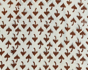 Tela de lino tejida a mano - Estampado en bloque a mano - Lino puro indio - Ideal para tapicería, fundas de cojines, fundas de sofá/silla, cortinas y decoración del hogar.