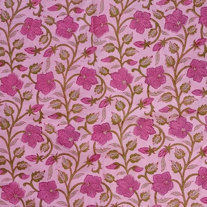 Exclusive Block Print Cotton Fabric | Hand Stamped Indian soft cotton | Handmade Cotton  Voile Fabric | Artistic Patterns for Sewing & Décor