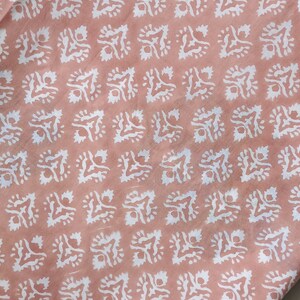 Floral Print Block Print Fabric 100% Cotton Indian Fabric, Hand Printed Natural Vegetable Dye Soft Cotton Woman Dress Fabric By Yard