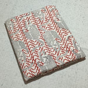 Estampado indio de diseño, algodón estampado a mano, tela con estampado de tigre, 100% algodón, tela hecha a mano, tela de la India, algodón con estampado Jaipuri