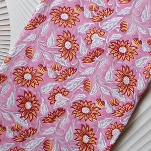 Hand block print cotton fabric, Handmade cotton fabric, fabric by the yard, soft cotton fabric Best for cushion cover, Dress making, napkin