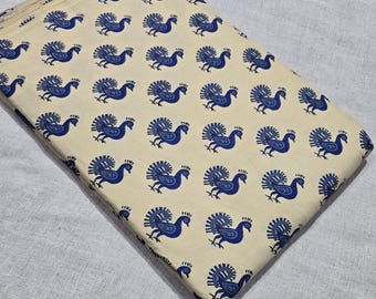 Richly designed Hand Block Print Fabric, Flower Printed Cotton Fabric, Fabric By The Yard-Modern Fabric for home decor, Pillow Cushion, Gift