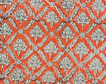 Tela de lino tejida a mano - Estampado en bloque a mano - Lino puro indio - Tejido grueso para fundas de almohada - Tapicería con estampado en bloque - Mantel