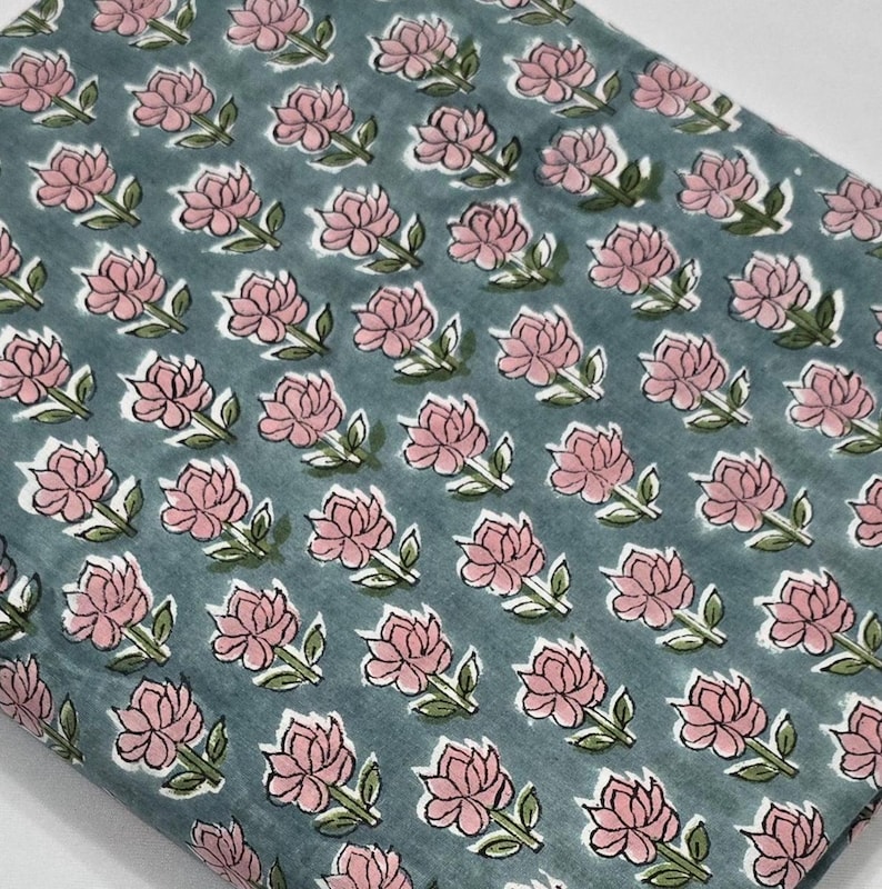 Traditional Hand block print fabric-Cotton loose fabric-cotton Voile fabric-Hand-dyed eco-friendly soft cotton-Fabric for Sewing, Crafting
#Hand Block Print fabric
#Hand Made print fabric
#Flower print cotton
#Indian cotton print
#Grey Print cotton