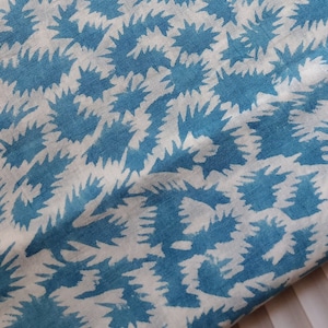 Block Gedruckt Weicher Baumwollstoff - Indischer handgemachter blauer Stoff zum Quilten Nähen Sommerkleider für Frauen Kinder Basteln Drapierung Baumwolle
