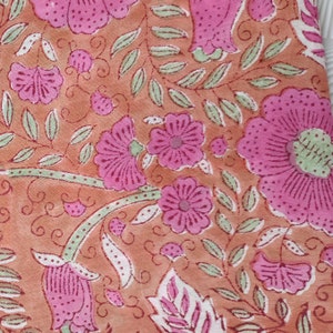 Indian Hand Block Printed Soft Fabric, Floral Print Fabric Cotton, Light Weight 100% Cotton Jaipuri Print Fabric, Craft Fabric By the Yard