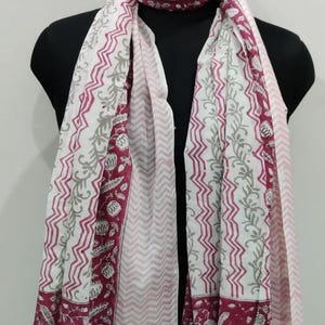 Hand Block Print Cotton Sarong | Soft cotton Scarves/Pareo/Sarong |  Indian Cotton Beach Cover up | Handmade beachwear | Gift for Girlfriend