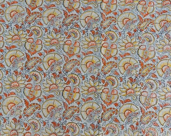 Handloom Linen Fabric-Hand block print-Indian Pure Linen Fabric-best for Upholstery, cushion cover, sofa/chair cover, Curtains, Home Decor