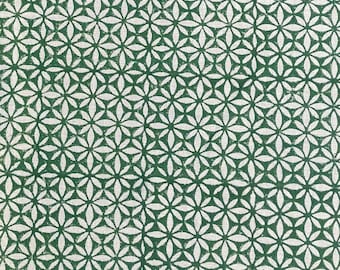 Tela de lino tejida a mano - Estampado en bloque a mano - Lino puro indio - Ideal para tapicería, fundas de cojines, fundas de sofá/silla, cortinas y decoración del hogar.