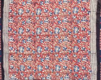 Pañuelos extragrandes con estampado indio a mano - Pañuelos grandes de 68 cm con estampado paisley para hombre y mujer, pañuelo para la cabeza, mascarilla, 100 % algodón, para niñas