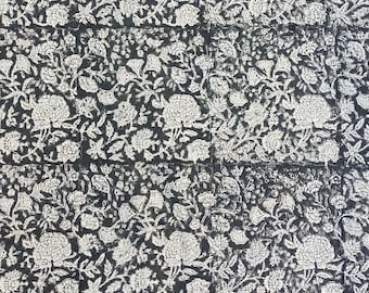 Tela de lino tejida a mano - Estampado en bloque a mano - Lino puro indio - Tejido grueso para fundas de almohada - Tapicería con estampado en bloque - Mantel