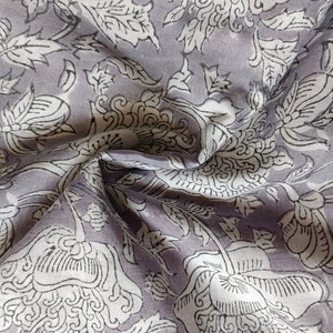 Floral Print Block Print Fabric 100% Cotton Indian Fabric, Hand Printed Natural Vegetable Dye Soft Cotton Woman Dress Fabric By Yard