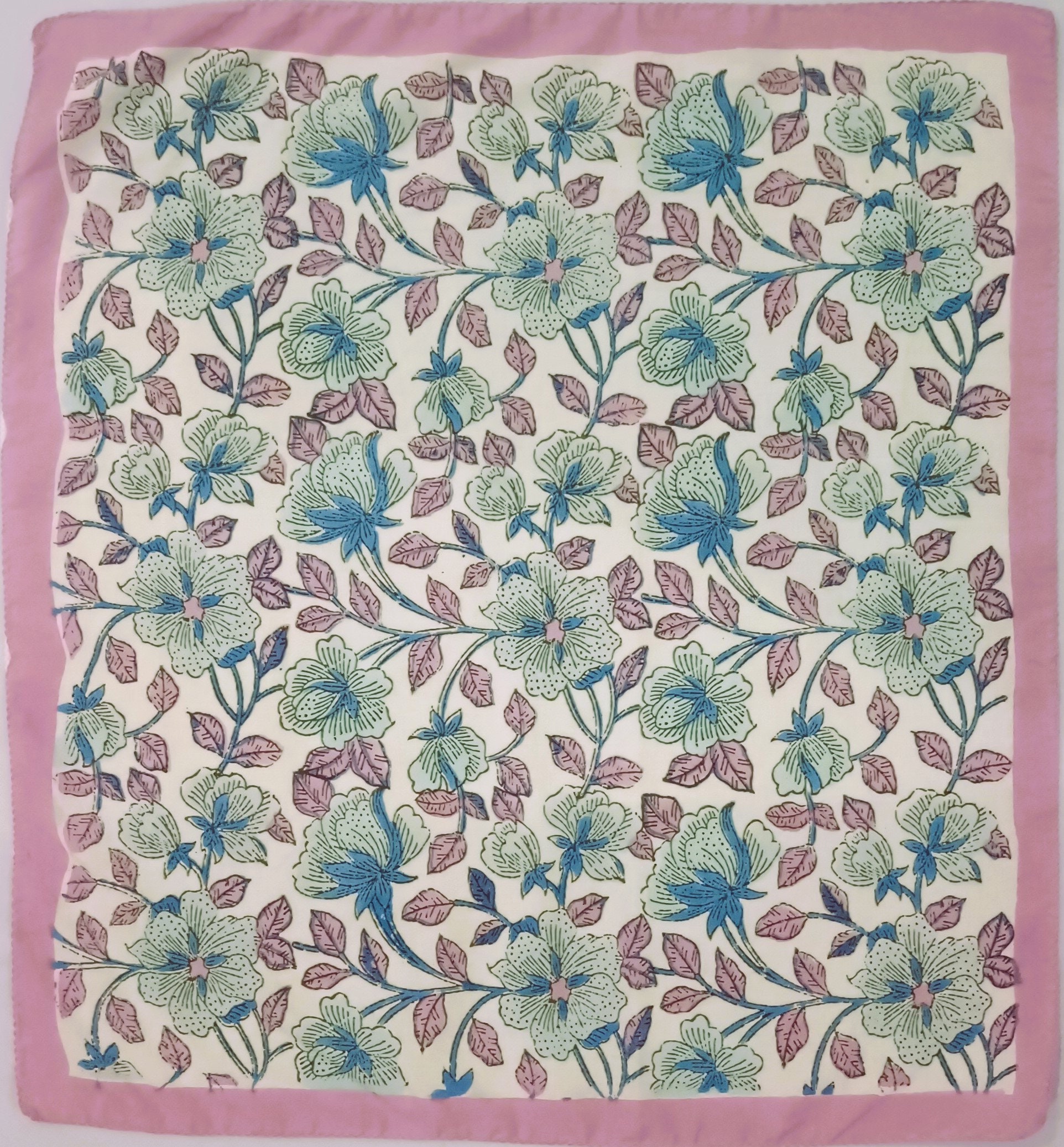Best Seller Indian Bandana/Block Print/ Handmade/Hand Block Print Scarf/Natural Dyed Color/Organic Color/Organic Cotton Gauze/Gift for Women