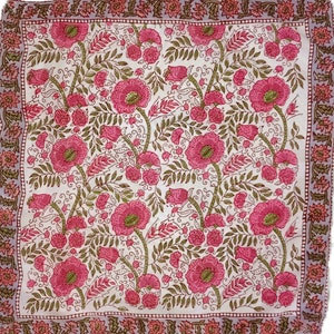 Leichtes, handgefärbtes Bandana aus weicher Baumwolle-Handgefertigtes Bandana aus Baumwolle-Bandana mit Blockprint-Naturgefärbtes Bandana mit lebendigen Farben und hochwertiger Serviette