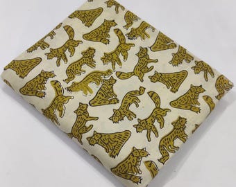 Indian Hand Block Printed Cotton Fabric, Handmade Indian Fabric, Soft Cotton by the yard Fabric for Quilting, Cushion cover, Curtains, Gift