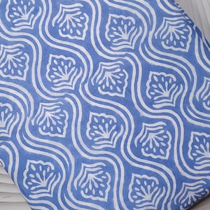 Indischer Handblockdruck, Blumendruck, weicher Baumwollstoff, Stoff moderner Blumenstoff indischer Druckstoff Damenkleidstoff, Druckstoff