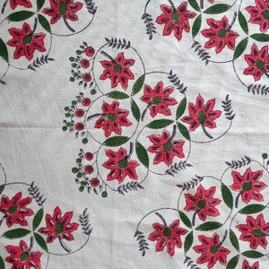 Indian Hand Block Printed Soft Fabric-Floral Print Fabric Cotton-Light Weight 100% Cotton Jaipuri Print Fabric-Craft Fabric By the Yard