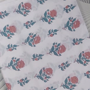 Handmade Block print Soft Cotton fabric-Fabric By The Yard-Indian Block Print Cotton Fabric-Dressmaking Fabric-Quilting Fabric-Sewing Fabric