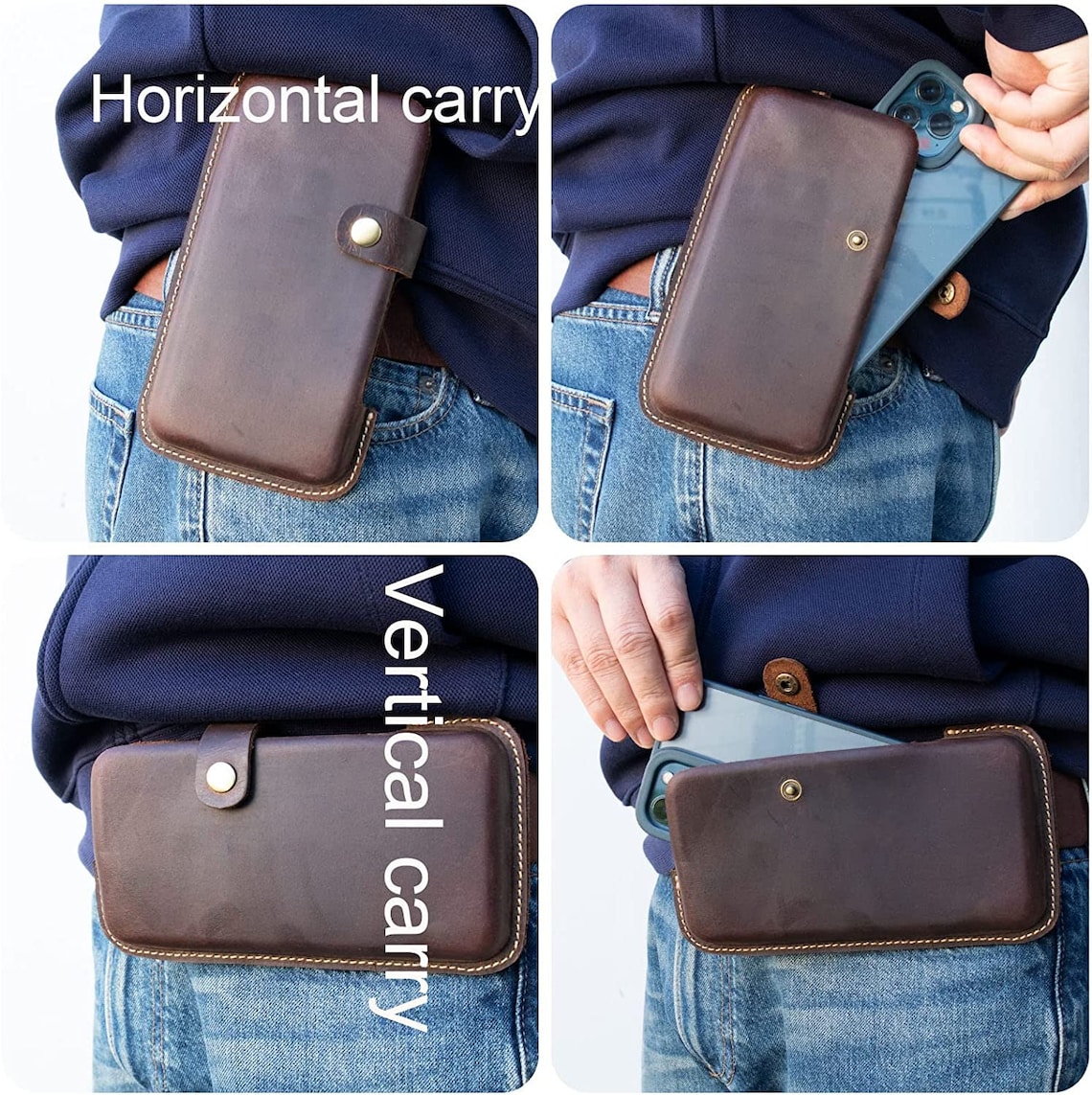 Personalized Leather Phone Holster Cell Phone Holder Etsy