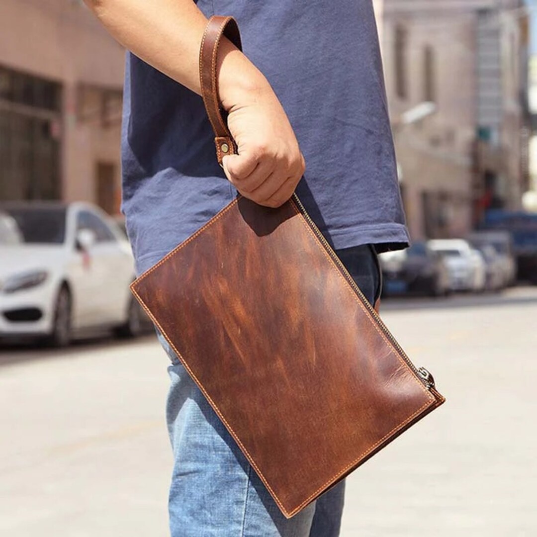 Leather Clutch for Men Personalized Men's Organizer 